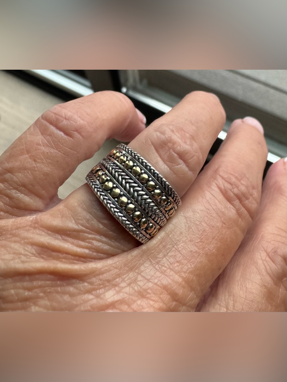 EFFY 18K & 925 SS cocktail ring
